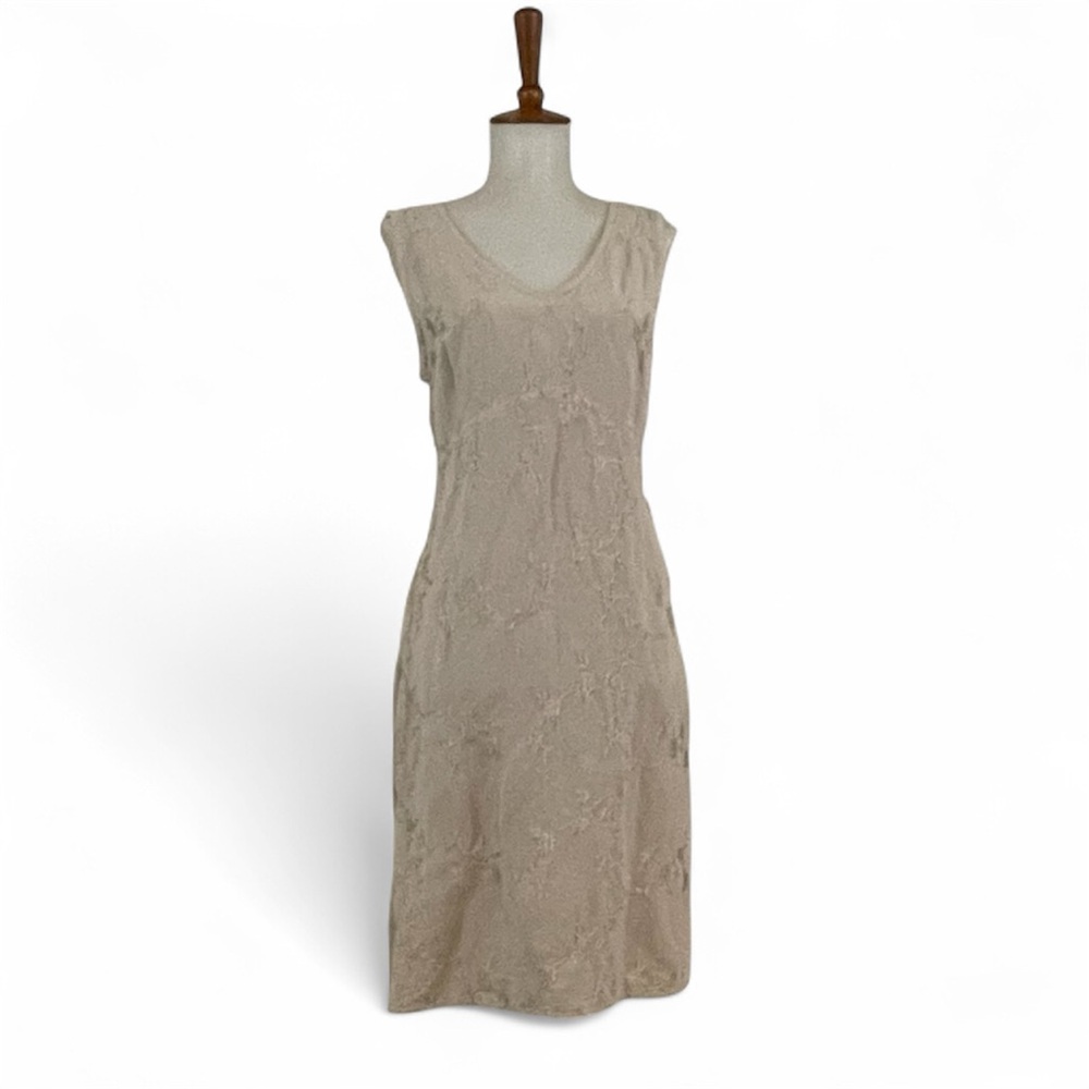 Vintage 90s Johnny Was Dress L Sleeveless Embroidered Morí Kei Earthy Boho Chic